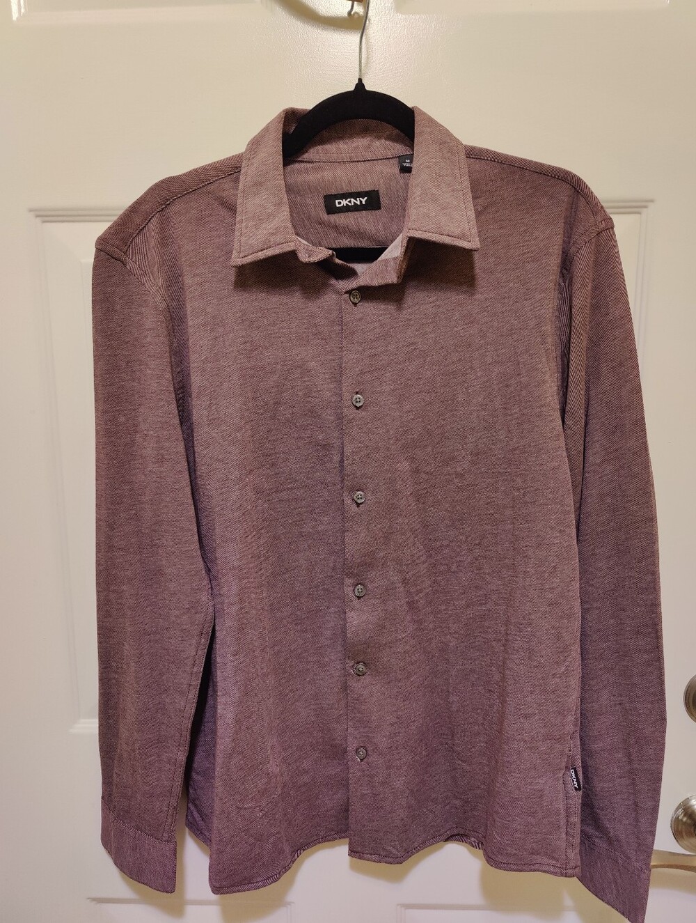 DKNY Men's Button-Down Shirt in Dusty Mauve